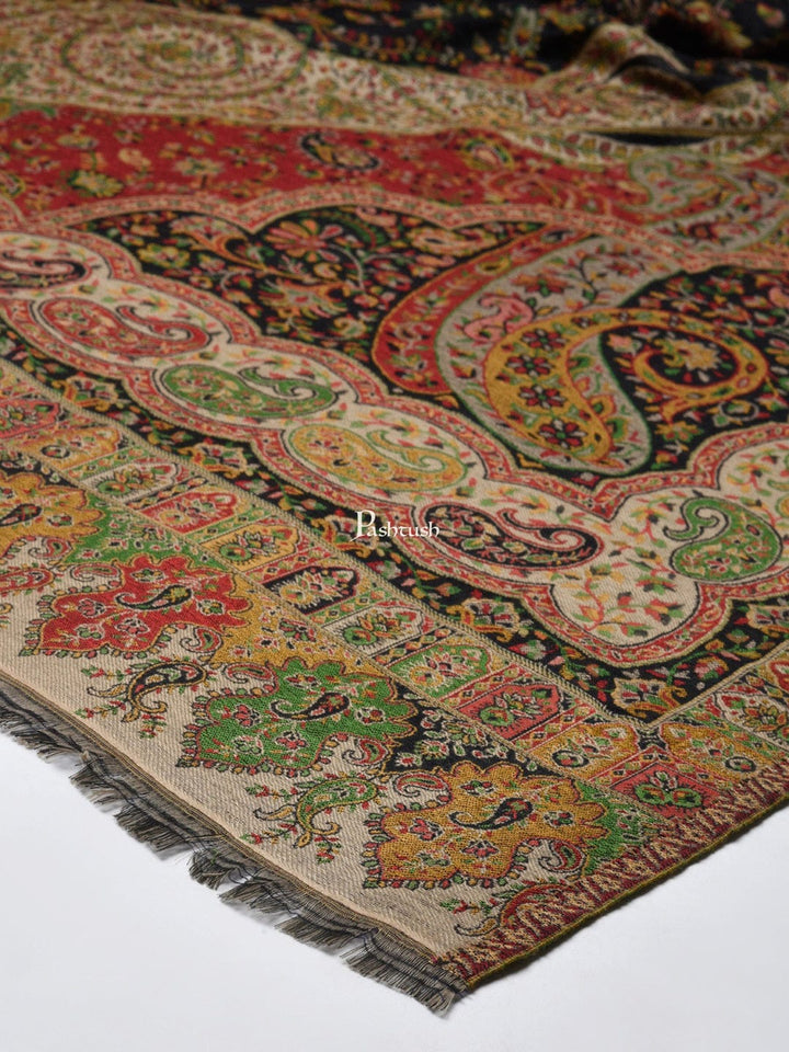 Pashtush India Gift Pack Pashtush His and Her Gift Set of Extra Fine Wool Shawls, Taupe and Multicolour, Packaged in Keepsake Wooden Chester Gift Box