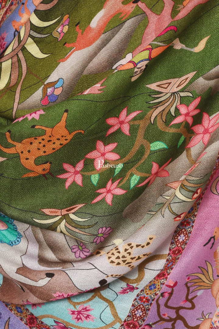 Pashtush India Gift Pack Pashtush His and Her Gift Set of Fine Wool Stole and Womens Bamboo Stole, Multicolour and Black, Packaged in Keepsake Wooden Chester Gift Box