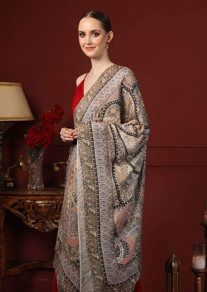 Pashtush India Gift Pack Pashtush His and Her Gift Set of Fine Wool Stole and Womens Bamboo Stole, Multicoloured, Packaged in Keepsake Wooden Chester Gift Box