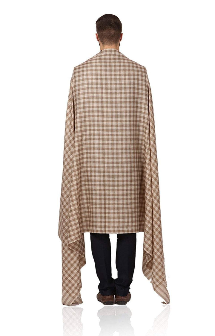 Pashtush India Gift Pack Pashtush His and Her Gift Set of Mens Fine Wool Shawl and Womens Bamboo Stole, Beige and Multicoloured, Packaged in Keepsake Wooden Chester Gift Box