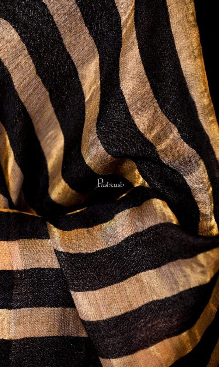 Pashtush India Gift Pack Pashtush His and Her Gift Set of Mens Fine Wool Shawl and Womens Stole, Taupe and Black, Packaged in Keepsake Wooden Chester Gift Box