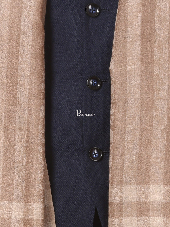 Pashtush India Gift Pack Pashtush His and Her Gift Set of Mens Fine Wool Stole and Womens Bamboo Stole, Beige and Multicoloured, Packaged in Keepsake Wooden Chester Gift Box