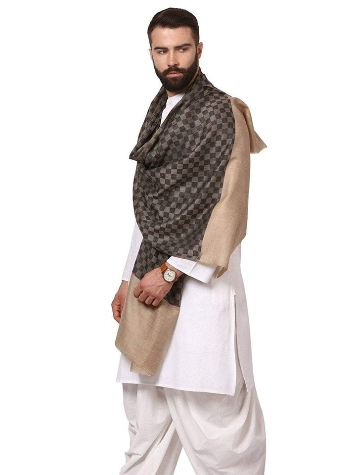 Pashtush India Gift Pack Pashtush His and Her Gift Set of Mens Fine Wool Stole and Womens Bamboo Stole, Black and Multicoloured, Packaged in Keepsake Wooden Chester Gift Box