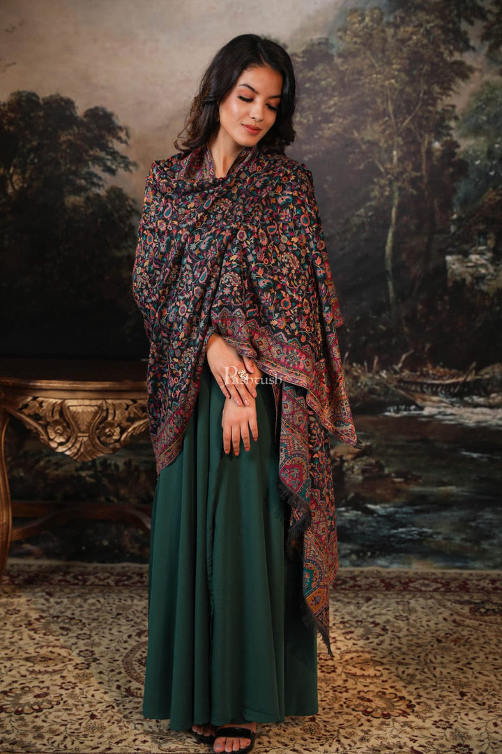 Pashtush India Gift Pack Pashtush His And Her Gift Set of Mens Stole and Womens Shawl, Premium Gift Box Packaging, Black