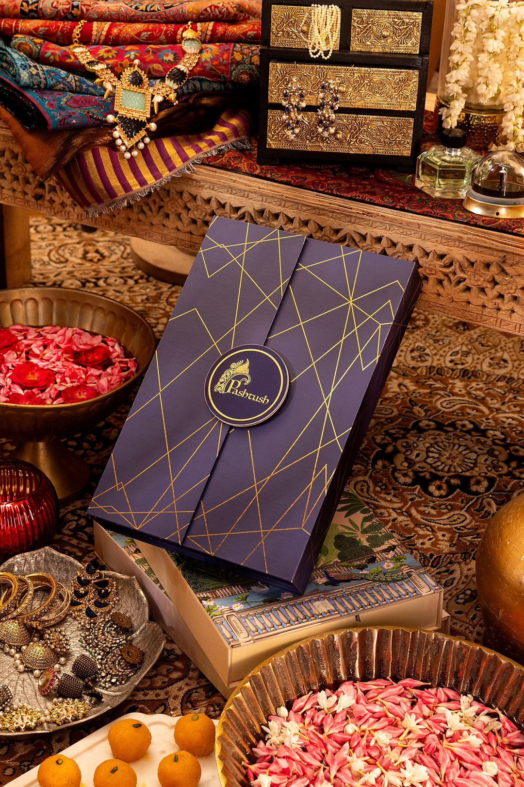 Pashtush India Box Pashtush His and Her Premium Large Blue Box (Box Only)