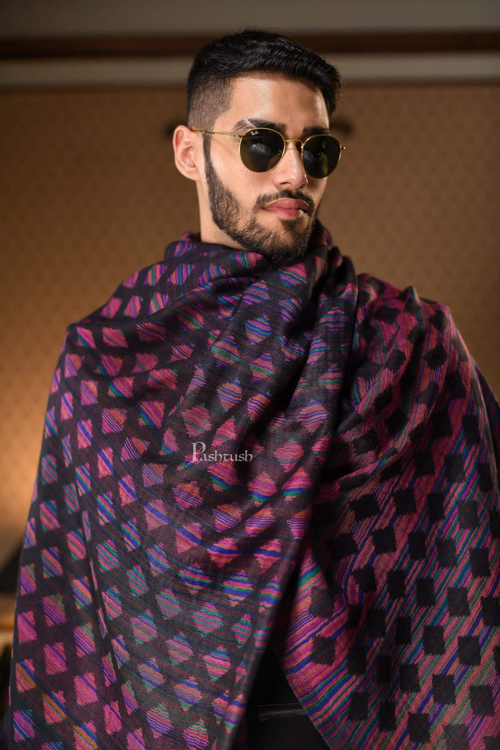 Pashtush India Gift Pack Pashtush His And Her Set Of 100% Pure Wool Stoles, Premium Gift Box Packaging, Multicoloured