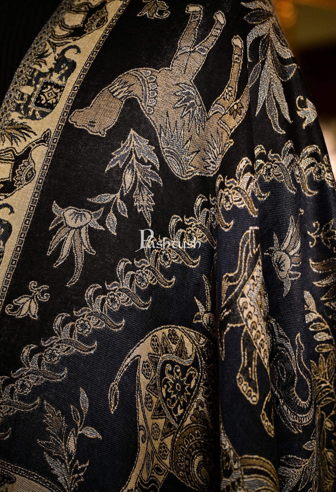 Pashtush India Gift Pack Pashtush His And Her Set Of Bamboo Stoles, Premium Gift Box Packaging, Black and Multicoloured