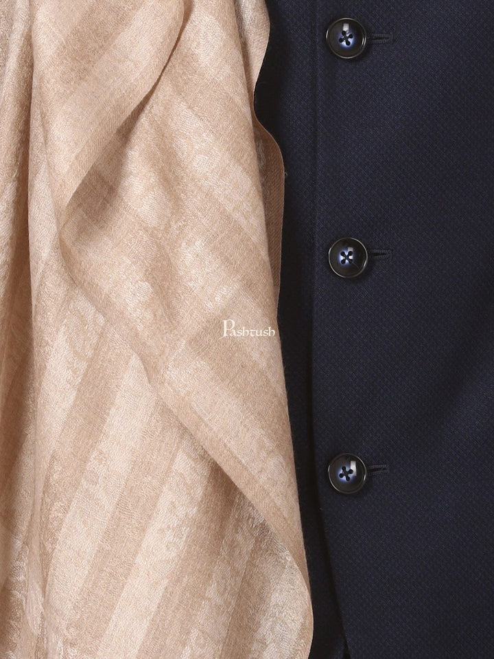 Pashtush India Gift Pack Pashtush His And Her Set Of Fine Wool Stoles , Premium Gift Box Packaging, Beige and Pink