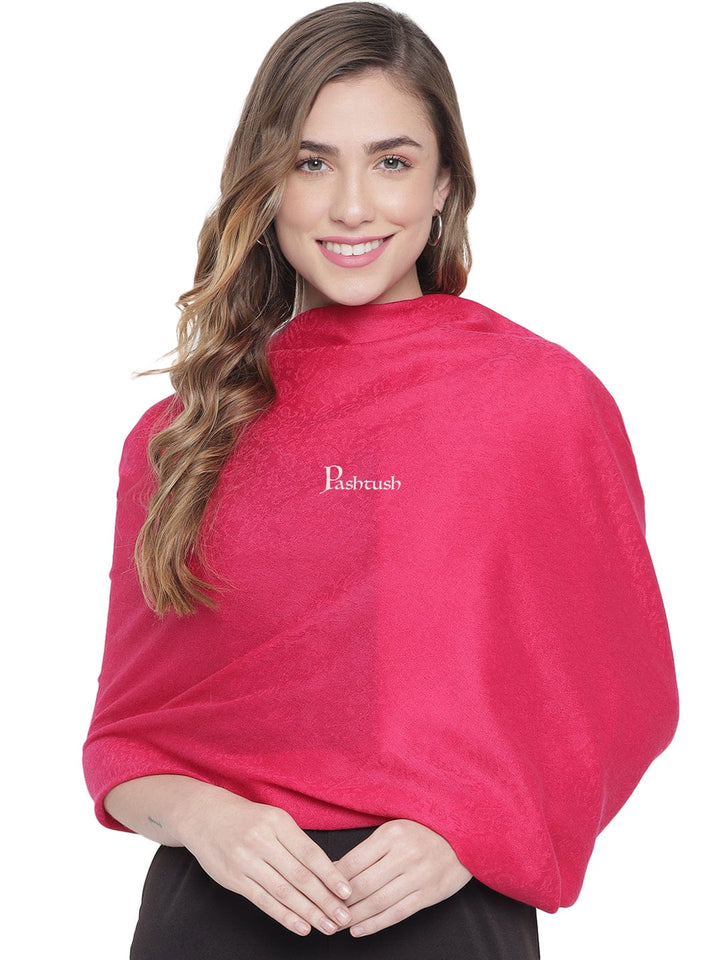 Pashtush India Gift Pack Pashtush His And Her Set Of Fine Wool Stoles, Premium Gift Box Packaging, Maroon and Neo Pink