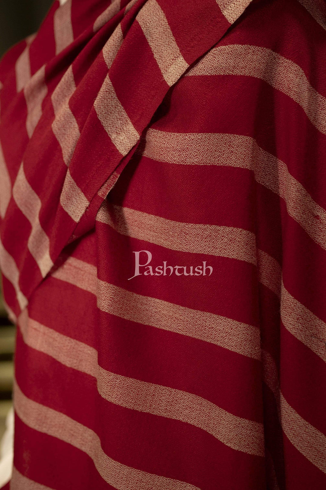 Pashtush India Gift Pack Pashtush His and Her Set of Fine Wool Stoles with Premium Gift Box Packaging, Maroon and Pink