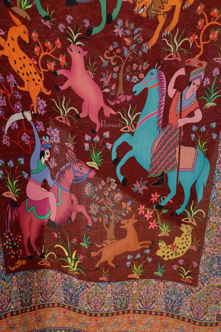 Pashtush India Gift Pack Pashtush His And Her Set Of Mens Fine Wool Shawl and Womens Bamboo Stole, Premium Gift Box Packaging, Black and Multicolour