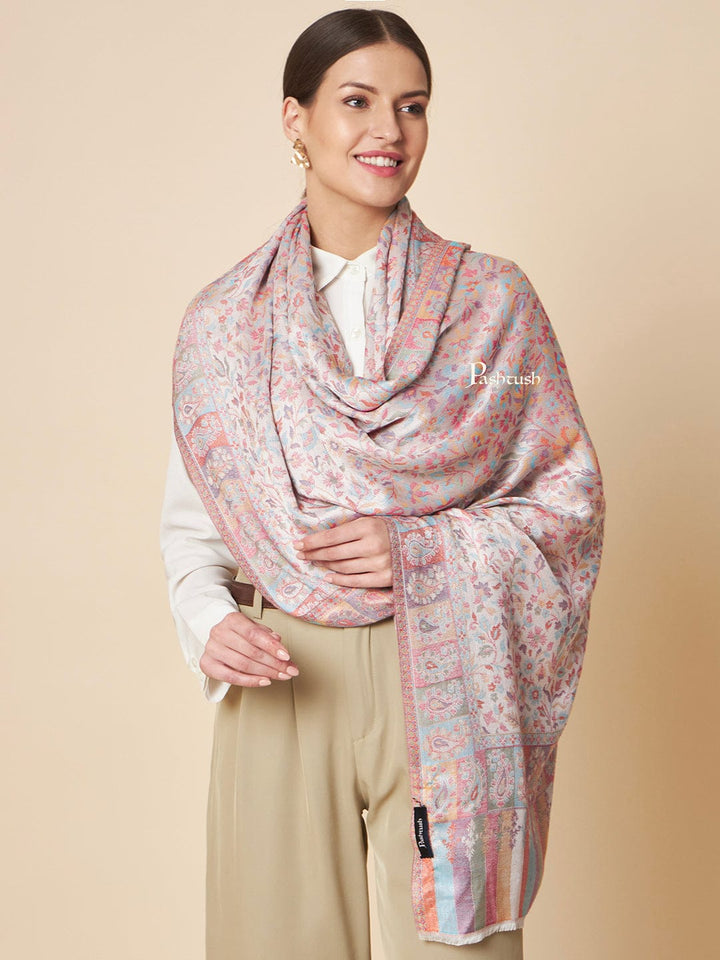 Pashtush India Gift Pack Pashtush His And Her Set Of Mens Fine Wool Stole and Womens Bamboo Stole, Premium Gift Box Packaging, Maroon and Multicolour