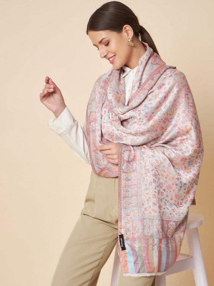 Pashtush India Gift Pack Pashtush His And Her Set Of Mens Fine Wool Stole and Womens Bamboo Stole, Premium Gift Box Packaging, Maroon and Multicolour