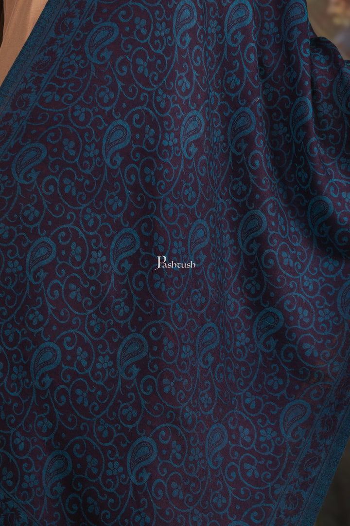 Pashtush India Gift Pack Pashtush His And Her Set Of Mens Fine Wool Stole and Womens Pure Wool Stole, Premium Gift Box Packaging, Beige and Blue