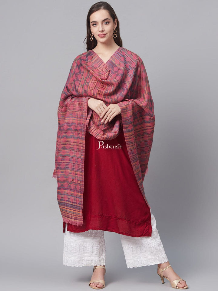 Pashtush India Gift Pack Pashtush His And Her Set Of Mens Fine Wool Stole and Womens Pure Wool Stole, Premium Gift Box Packaging, Beige and Multicoloured