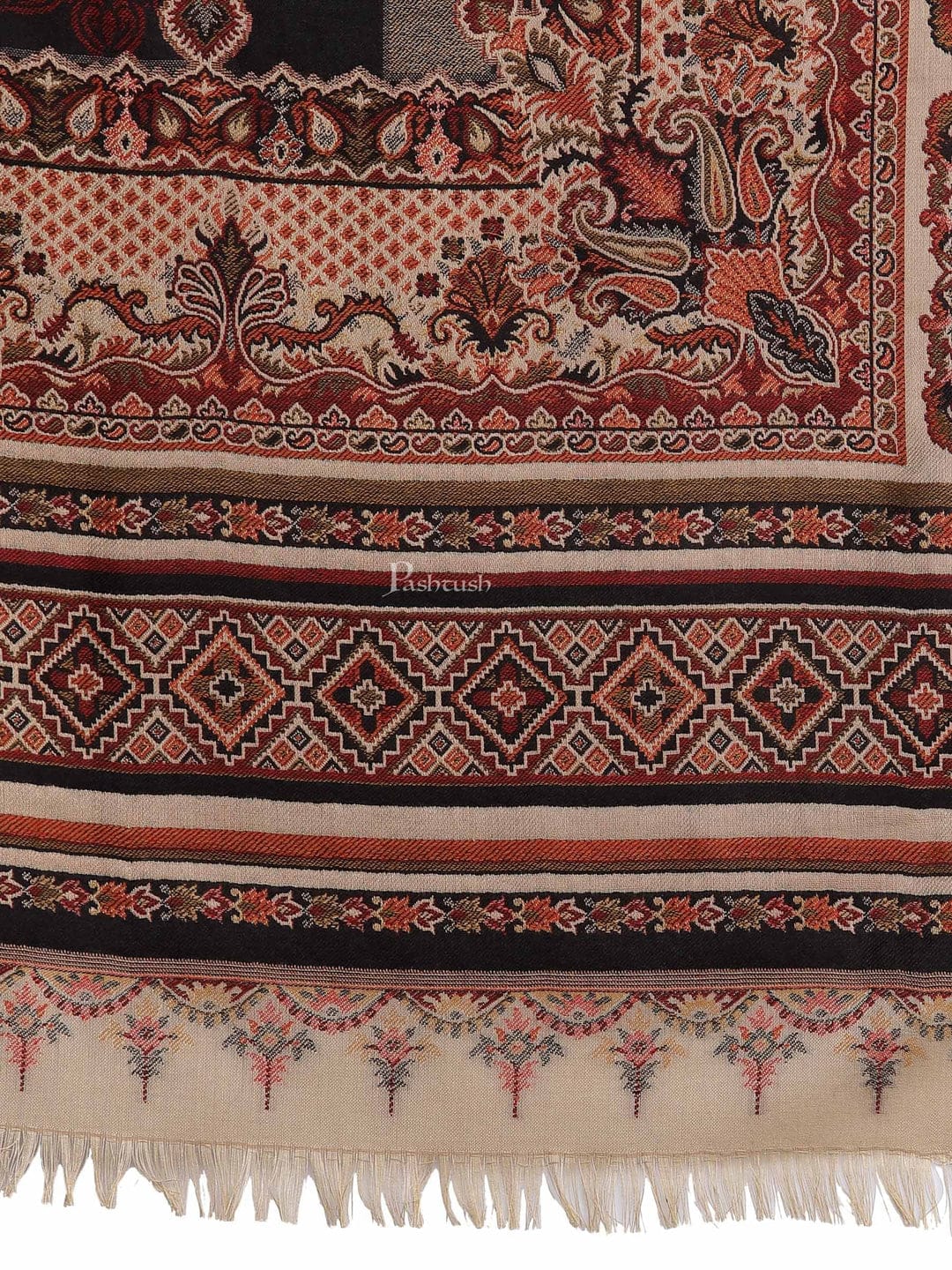 Pashtush India Gift Pack Pashtush His And Her Set Of Mens Jamawar Stole and Womens Shawl, Premium Gift Box Packaging, Maroon and Black