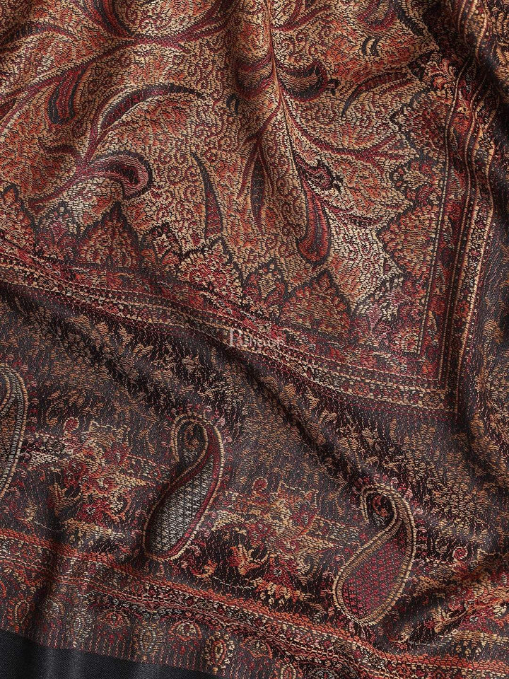 Pashtush India Gift Pack Pashtush His And Her Set Of Mens Jamawar Stole and Womens Twilight Stole, Premium Gift Box Packaging, Black