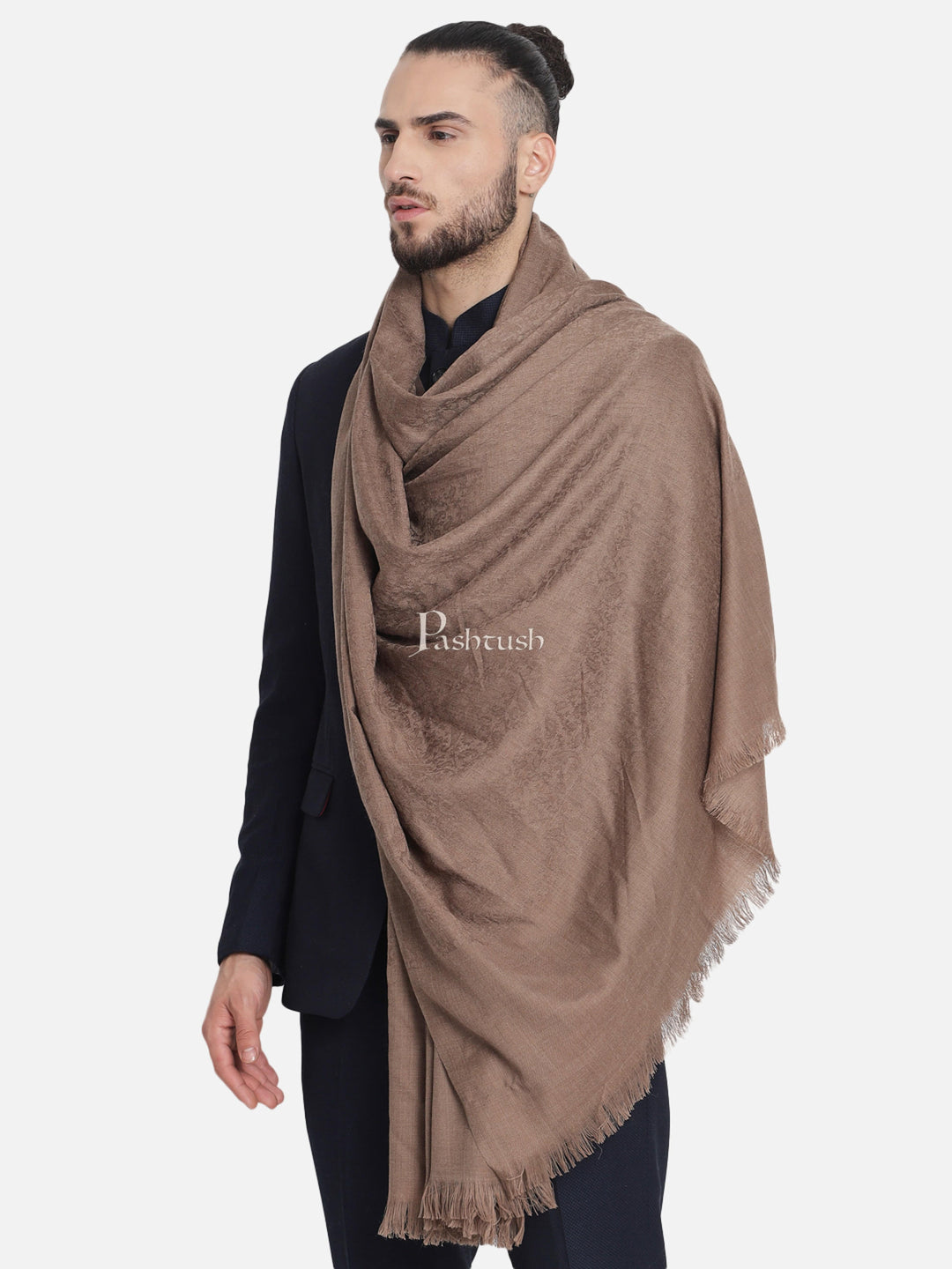 Pashtush India Gift Pack Pashtush His and Her Set of Self Fine Wool Mens Stole and Womens Shawl, With Premium Gift Box