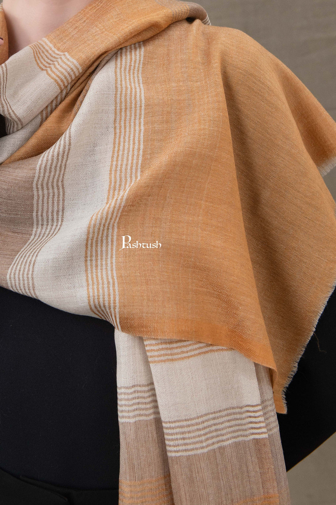 Pashtush India Gift Pack Pashtush His And Her Set Of Twilight Stoles, Premium Gift Box Packaging, Black and Gold