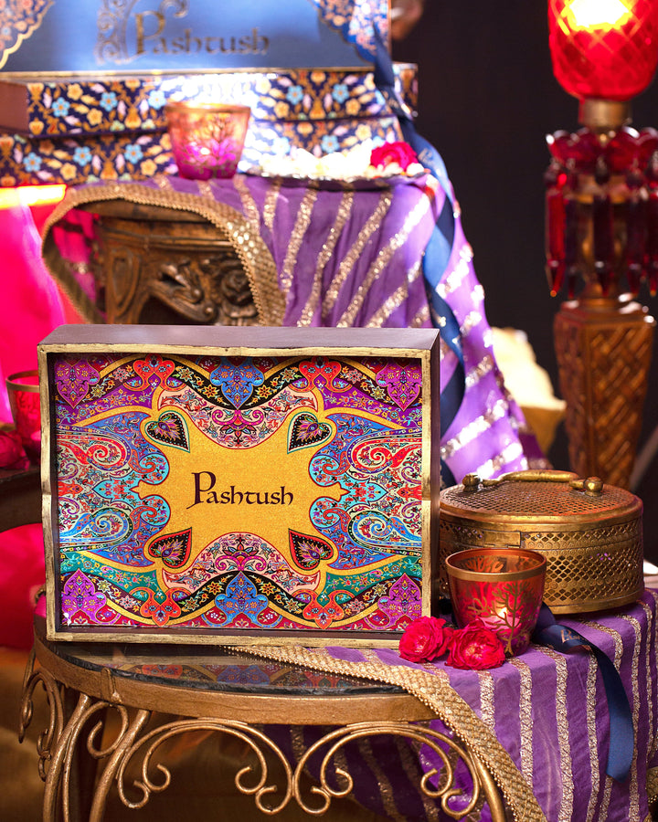 Pashtush India Box Pashtush Keepsake Wooden Chester Box, With Pullout Shawl Drawer (Box Only)