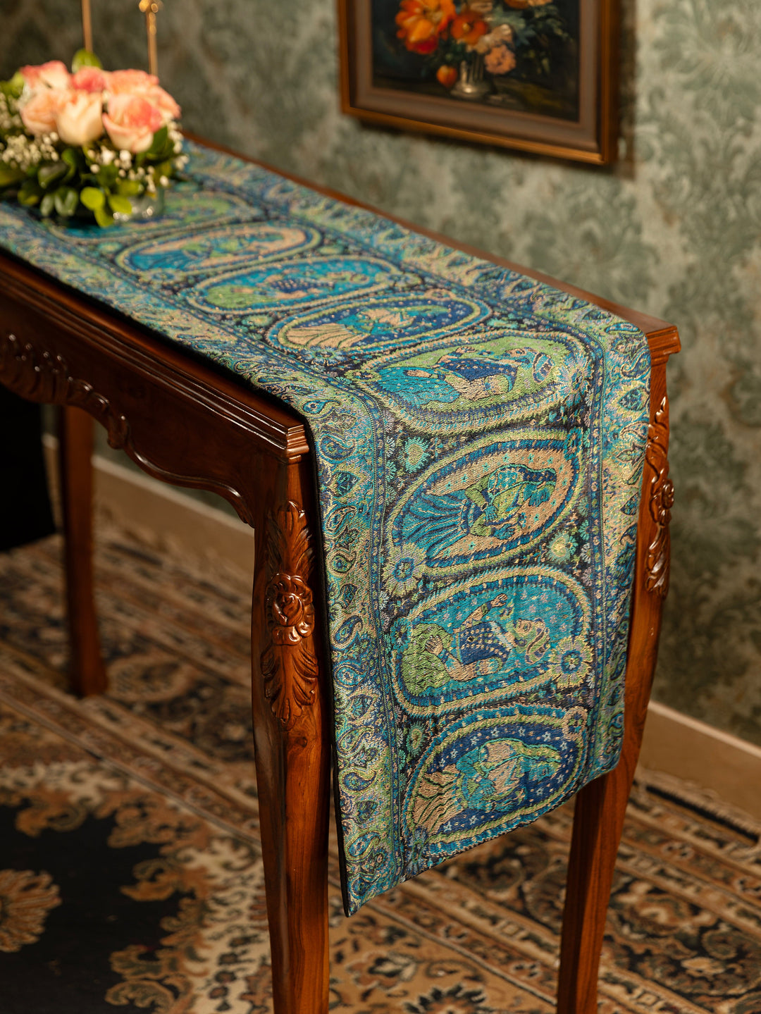 Pashtush India Gift Pack Pashtush Luxury Table Runner with Mats Set, Twilight Collection, Multicolour