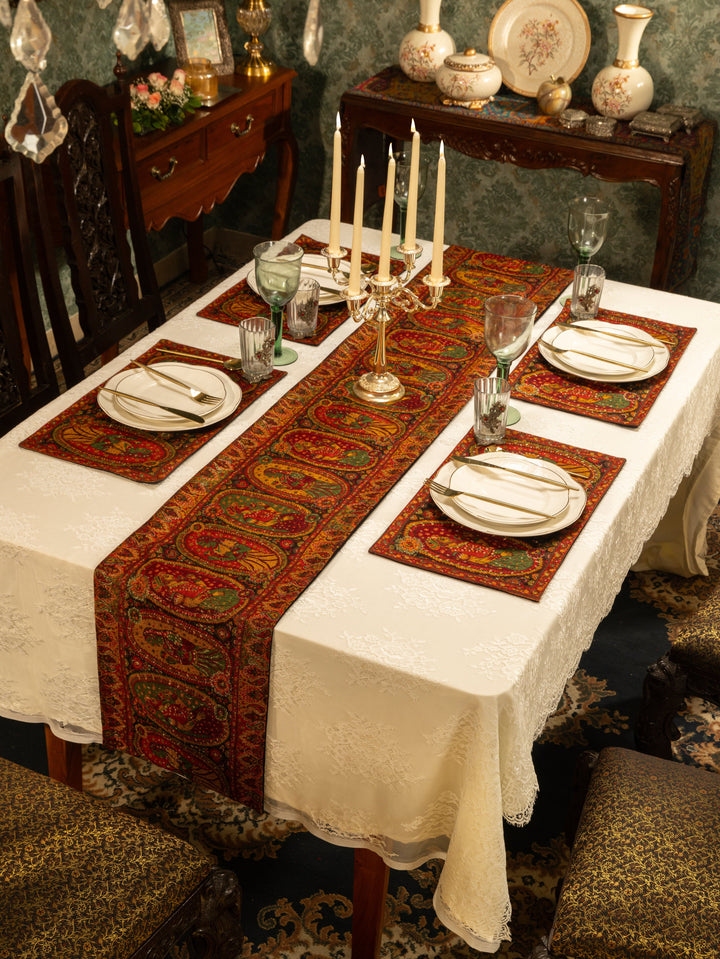 Pashtush India Gift Pack Pashtush Luxury Table Runner with Mats Set, Twilight Collection, Multicolour