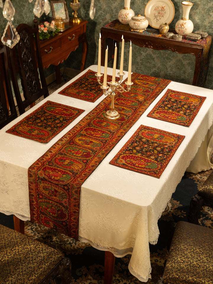 Pashtush India Gift Pack Pashtush Luxury Table Runner with Mats Set, Twilight Collection, Multicolour