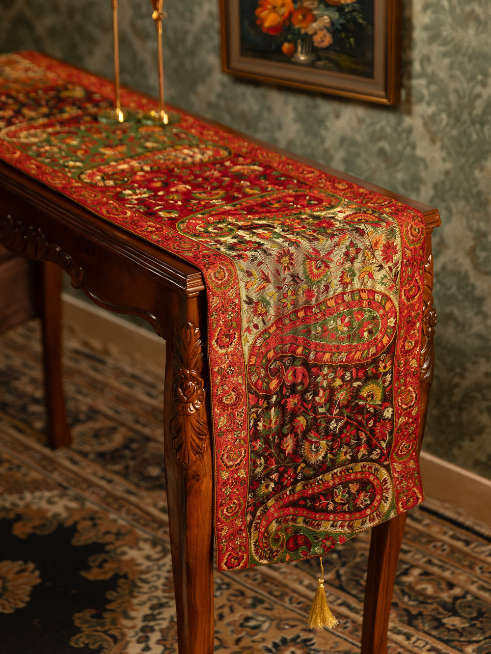 Pashtush India Gift Pack Pashtush Luxury Table Runner with Mats Set, Twilight Collection, Multicolour