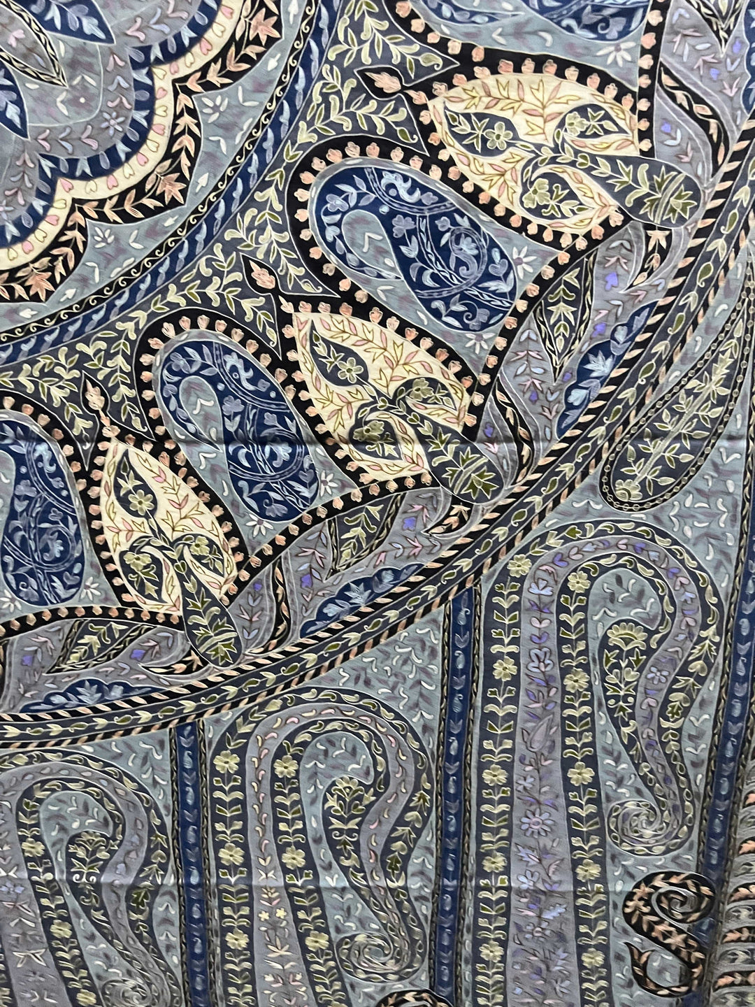 Pashtush India Mens Shawls Gents Shawl Pashtush Men's Pashmina Kalamkari Shawl: Handwoven, Hand Painted, and Hand Embroidered, Multicolour