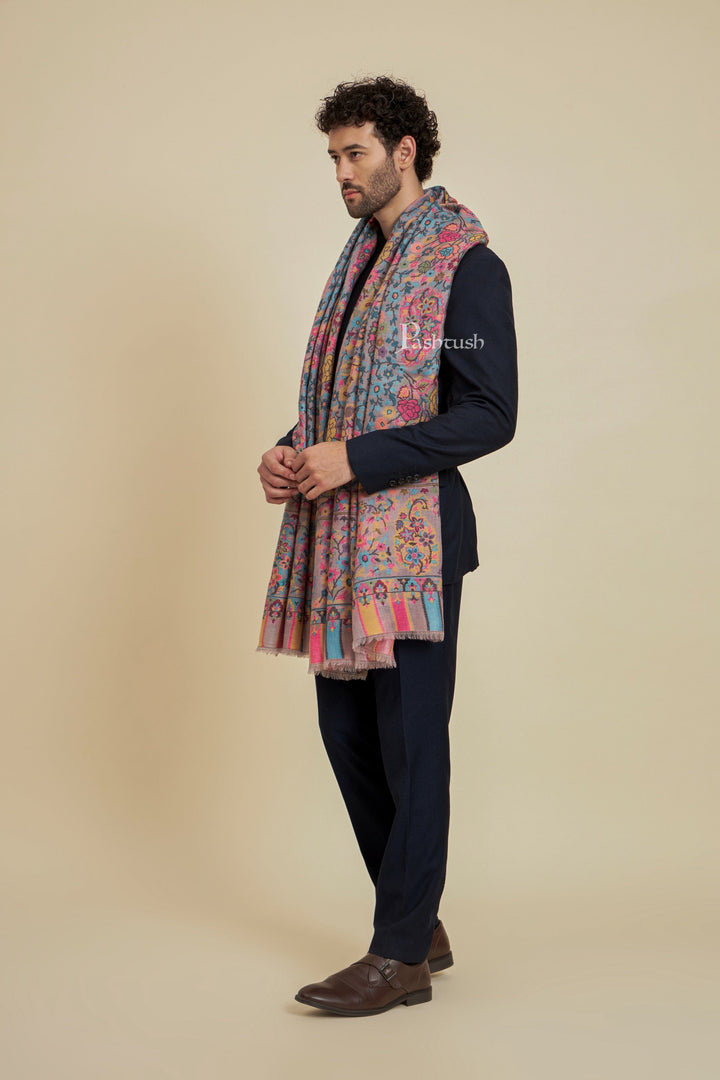 Pashtush India Mens Scarves Stoles and Mufflers Pashtush Mens 100% Pure Wool With Woolmark Certificate Stole,  Design, Multicolour