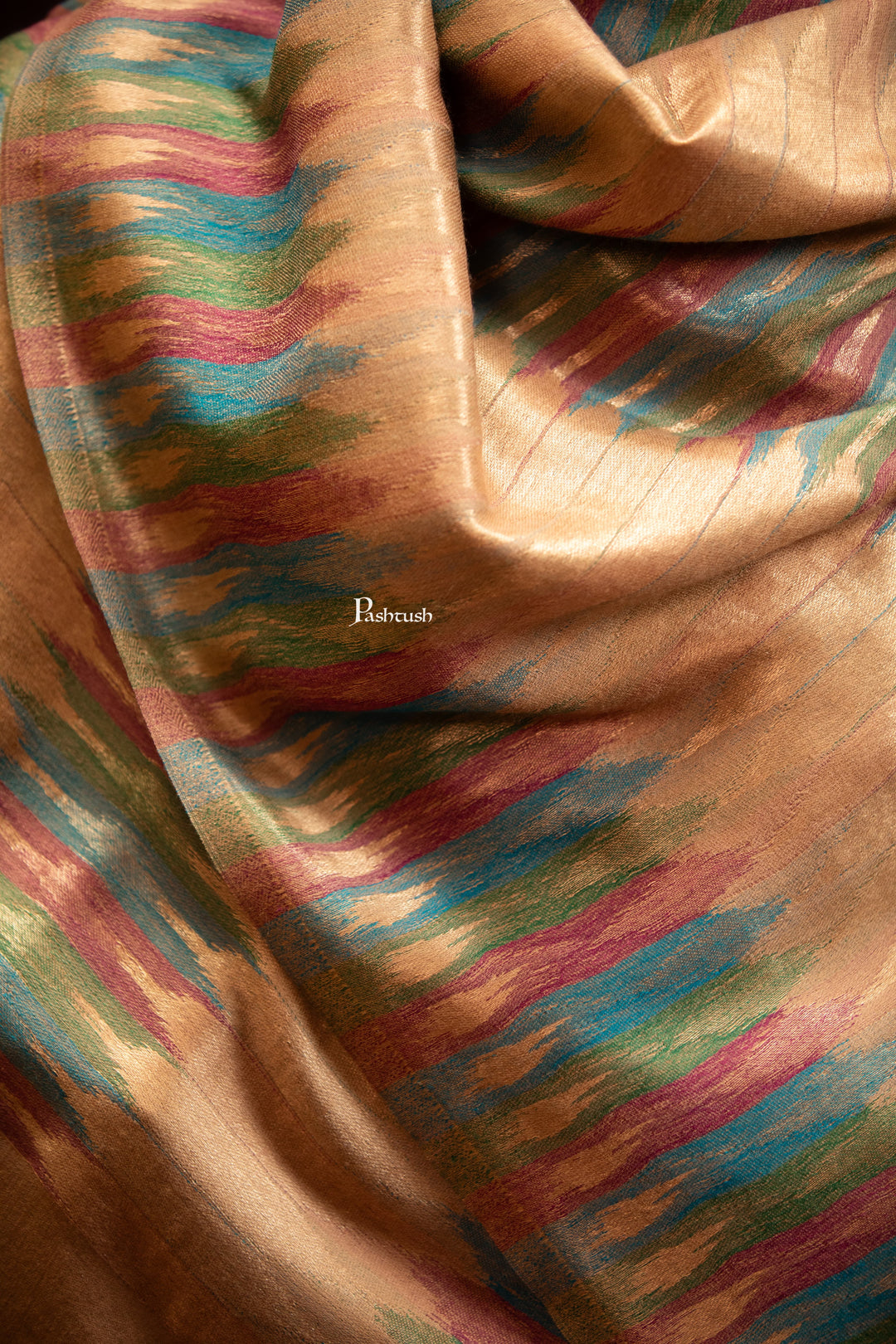 Pashtush India Mens Scarves Stoles and Mufflers Pashtush Mens 100% Pure Wool With Woolmark Certificate Stole, Paisley Design, Multicolour