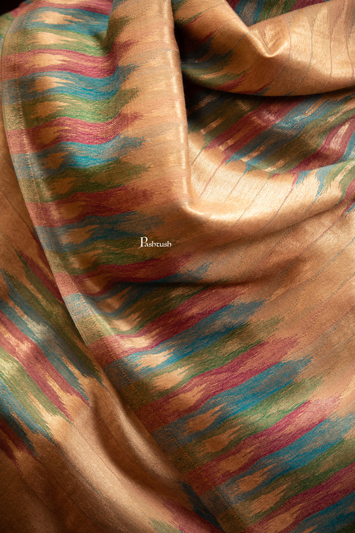 Pashtush India Mens Scarves Stoles and Mufflers Pashtush Mens 100% Pure Wool With Woolmark Certificate Stole, Paisley Design, Multicolour