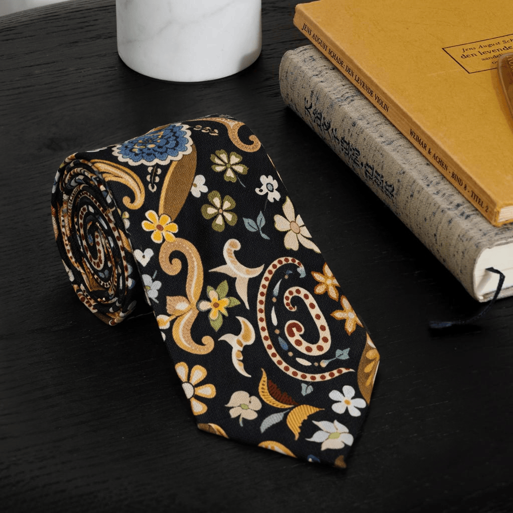 Pashtush India Mens Neckties Ties for Men Pashtush mens 100% Pure Wool with Woolmark Certificate tie, Printed design, Multicolour