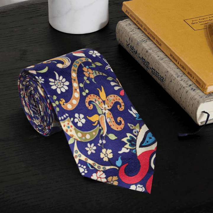 Pashtush India Mens Neckties Ties for Men Pashtush mens 100% Pure Wool with Woolmark Certificate tie, Printed design, Multicolour