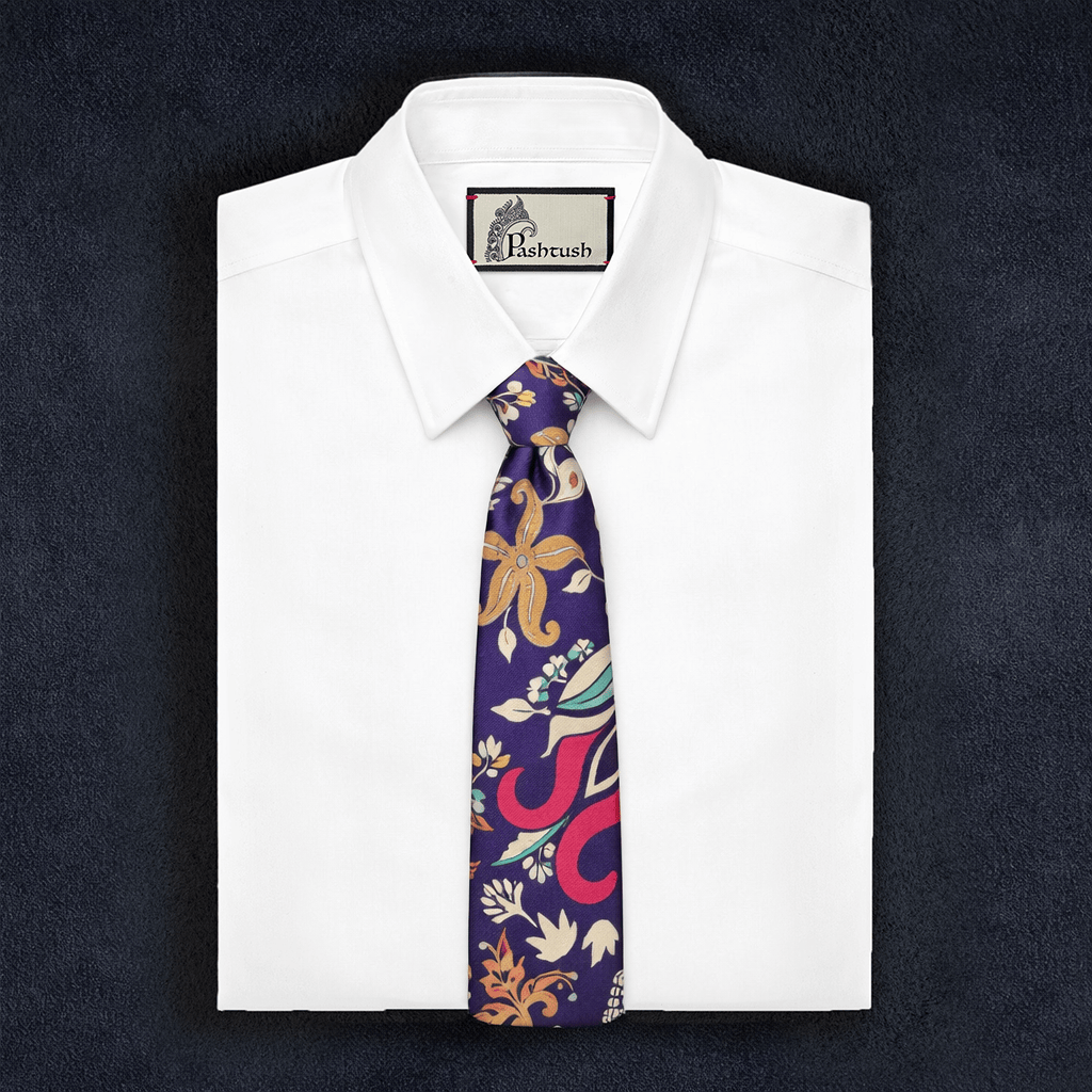 Pashtush India Mens Neckties Ties for Men Pashtush mens 100% Pure Wool with Woolmark Certificate tie, Printed design, Multicolour