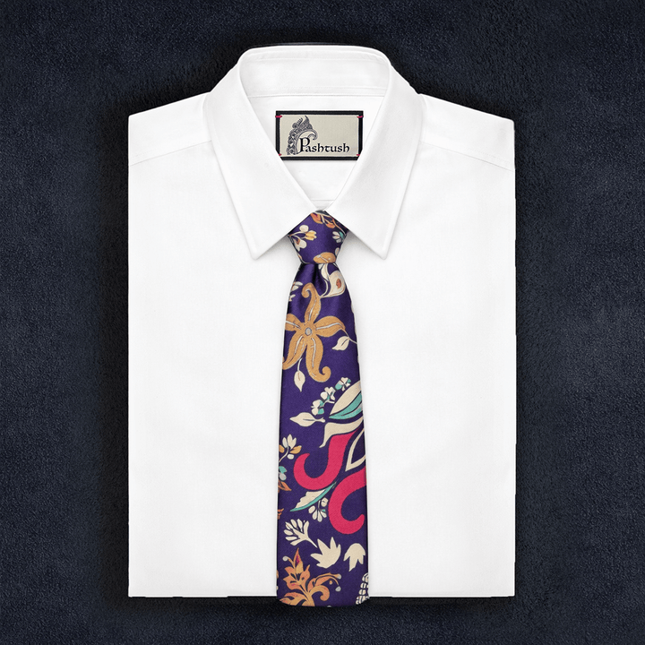 Pashtush India Mens Neckties Ties for Men Pashtush mens 100% Pure Wool with Woolmark Certificate tie, Printed design, Multicolour