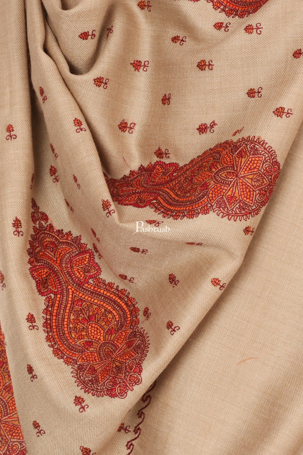 Pashtush India Mens Shawls Gents Shawl Pashtush Mens Embroidered Shawl In Extra Fine Wool Shawl