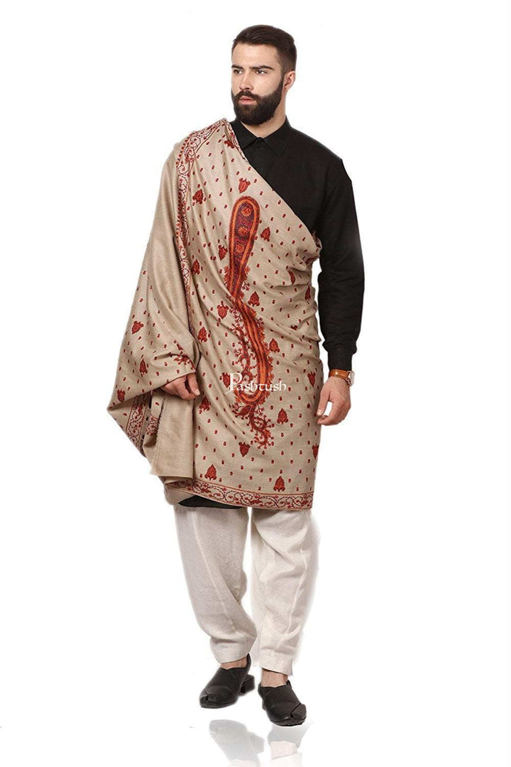Pashtush India Mens Shawls Gents Shawl Pashtush Mens Embroidery Shawl, Gents Shawls, Handmade Embroidery
