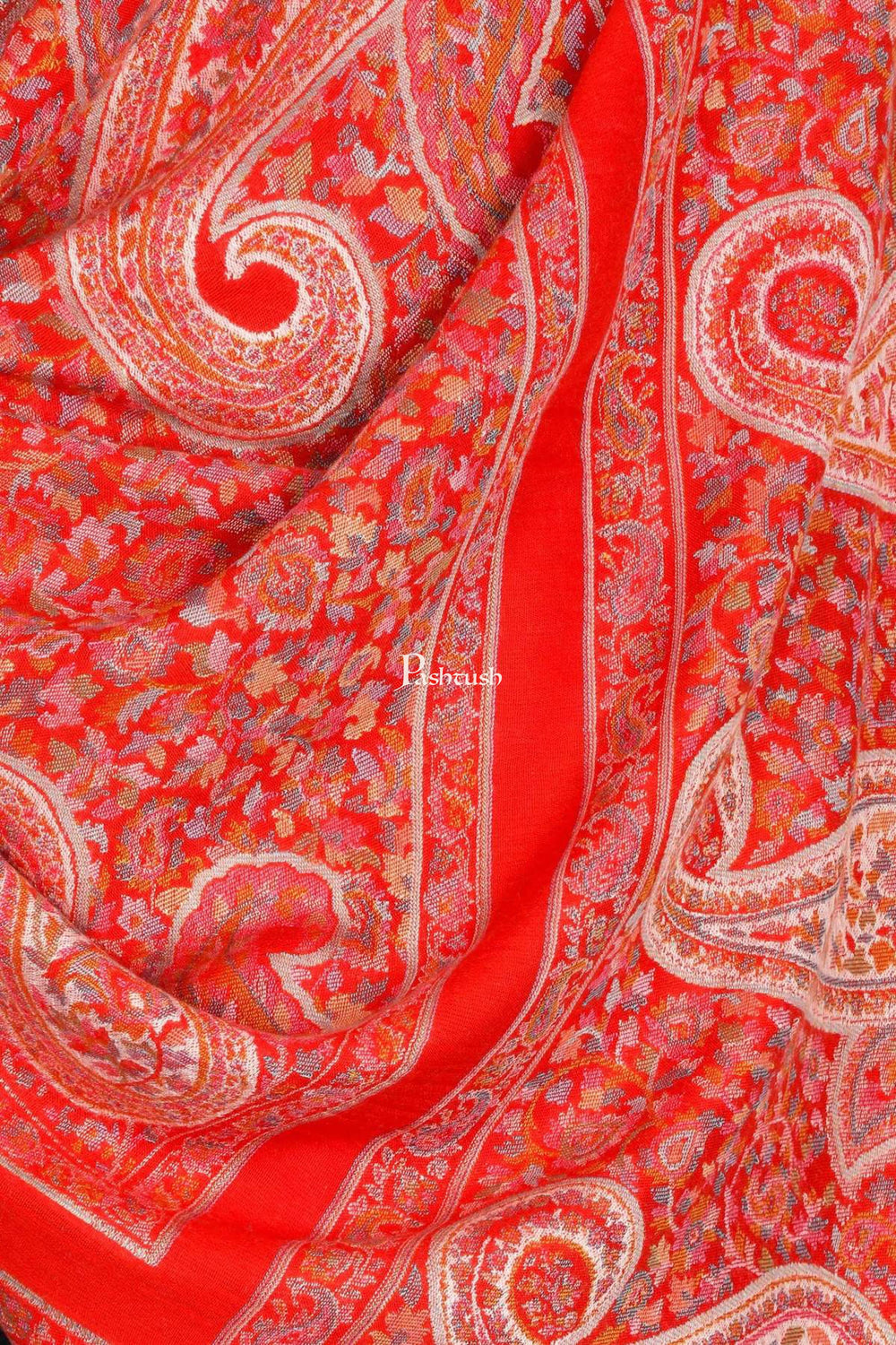 Pashtush India Mens Scarves Stoles and Mufflers Pashtush Mens Ethnic Fine Extra Soft Stole (70 X 200 Cm ) Red