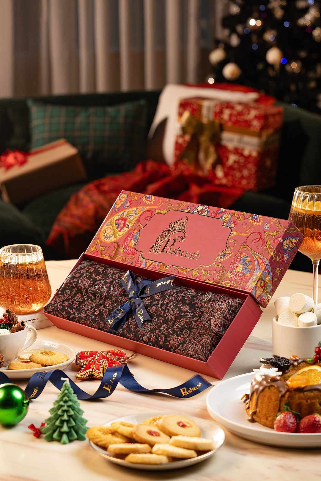 Pashtush India Gift Pack Pashtush Mens Ethnic Weave Stole, Fine Wool