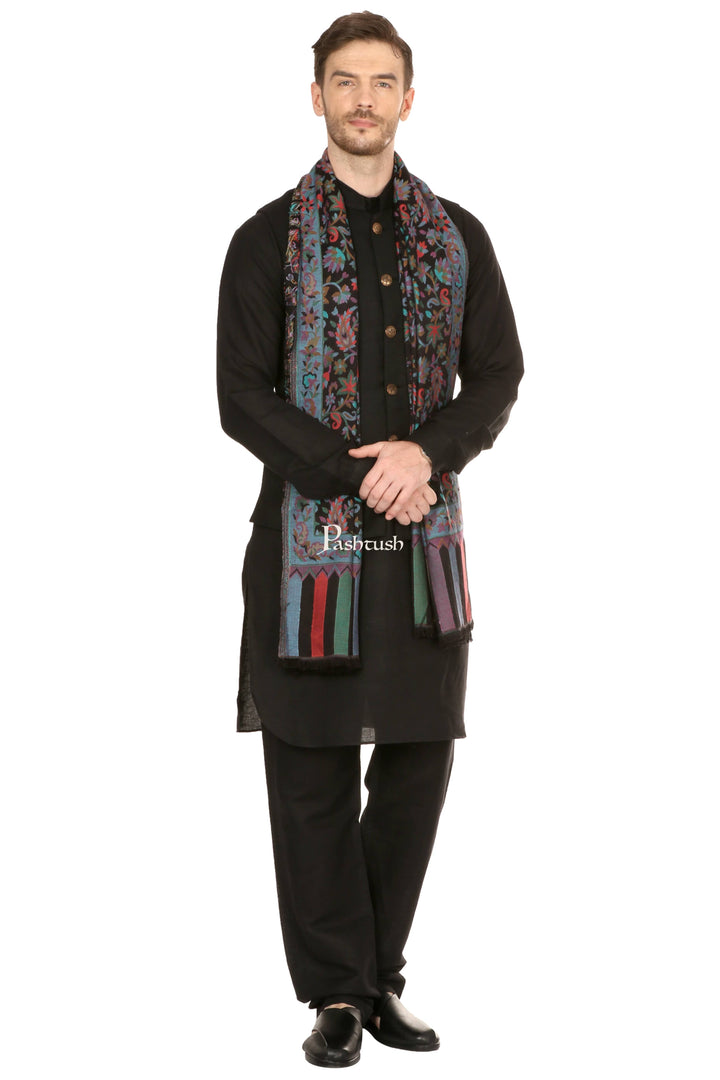 Pashtush India Mens Scarves Stoles and Mufflers Pashtush Mens Fine Soft Ethnic Stole