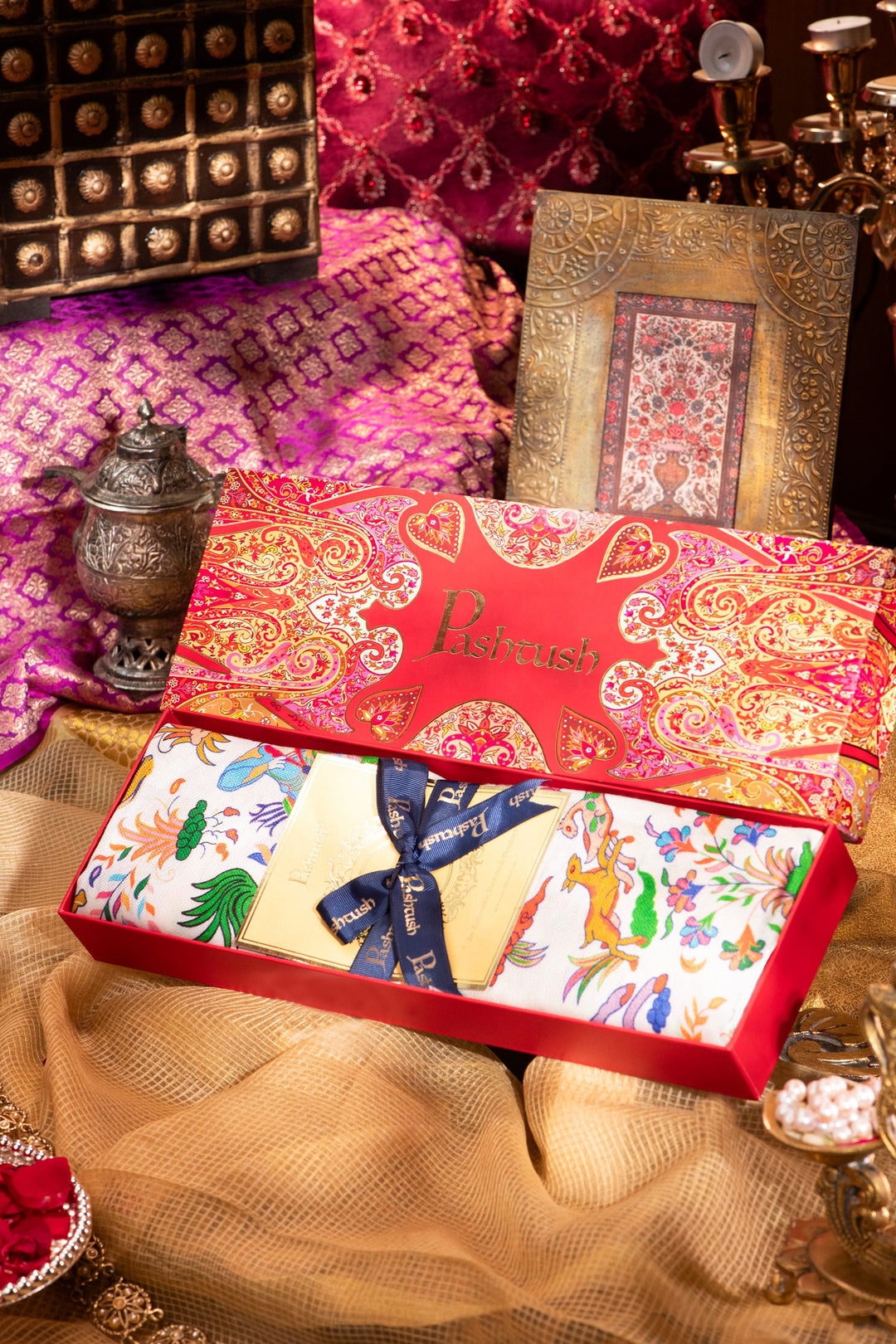 Pashtush India Gift Pack Pashtush Mens Fine Soft Ethnic Stole - Multi Color