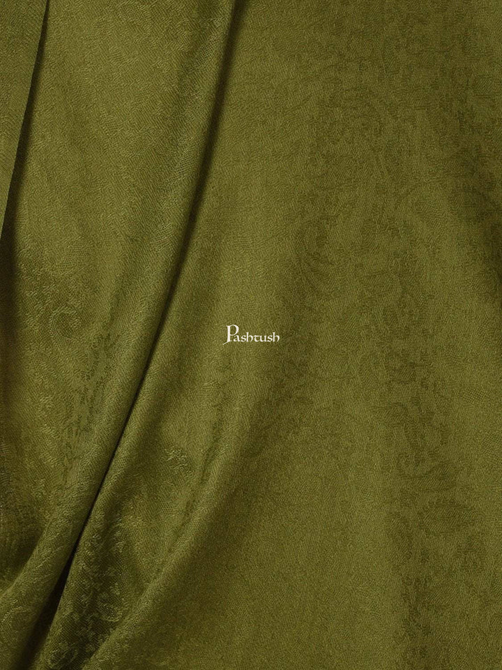 Pashtush India Mens Scarves Stoles and Mufflers Pashtush Mens Fine Wool Jacquard Muffler, Emerald Green
