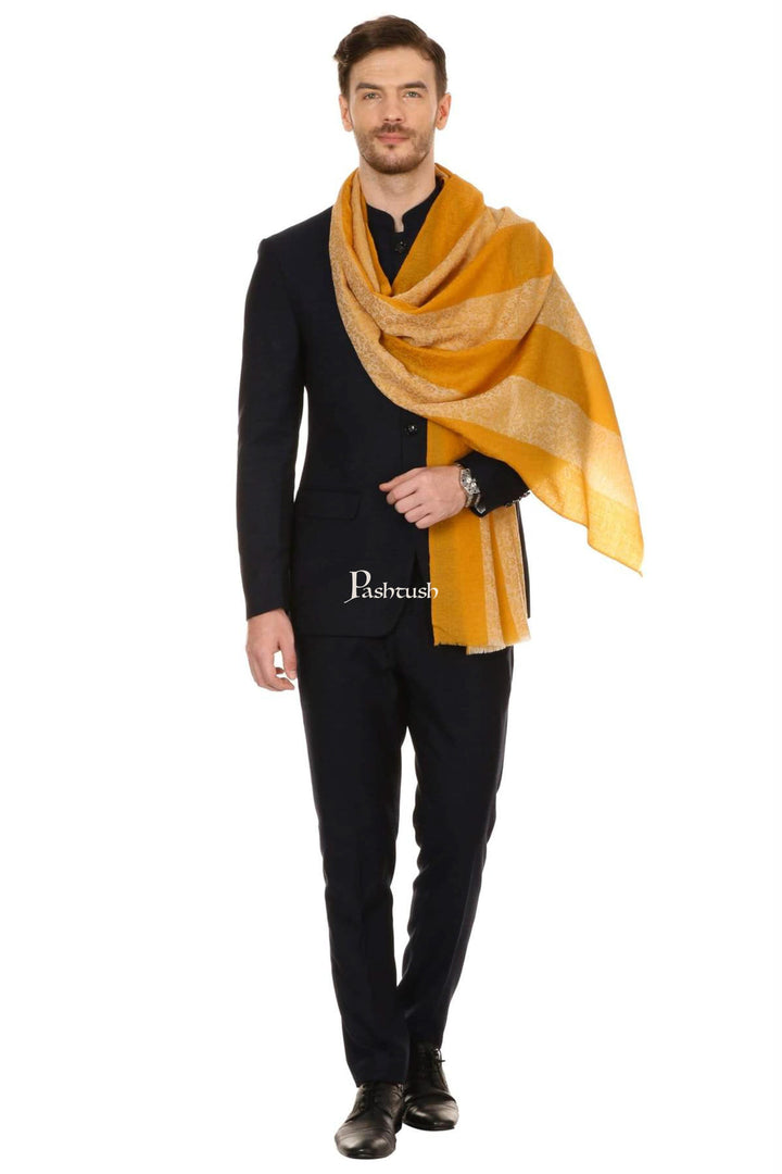 Pashtush India Mens Scarves Stoles and Mufflers Pashtush Mens Fine Wool Reversible Muffler, Soft And Warm - Tuscan Sun
