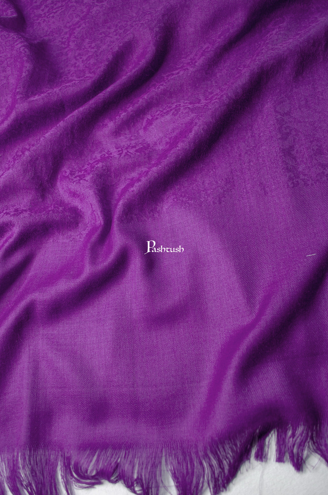 Pashtush India Womens Shawls Pashtush Mens Fine Wool Stole, Self Pasiley Weave Design, Purple