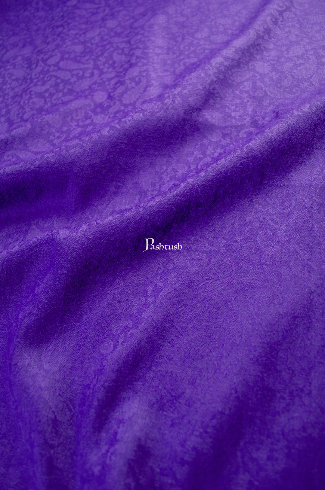 Pashtush India Mens Scarves Stoles and Mufflers Pashtush Mens Fine Wool Stole, Self Pasiley Weave Design, Violet