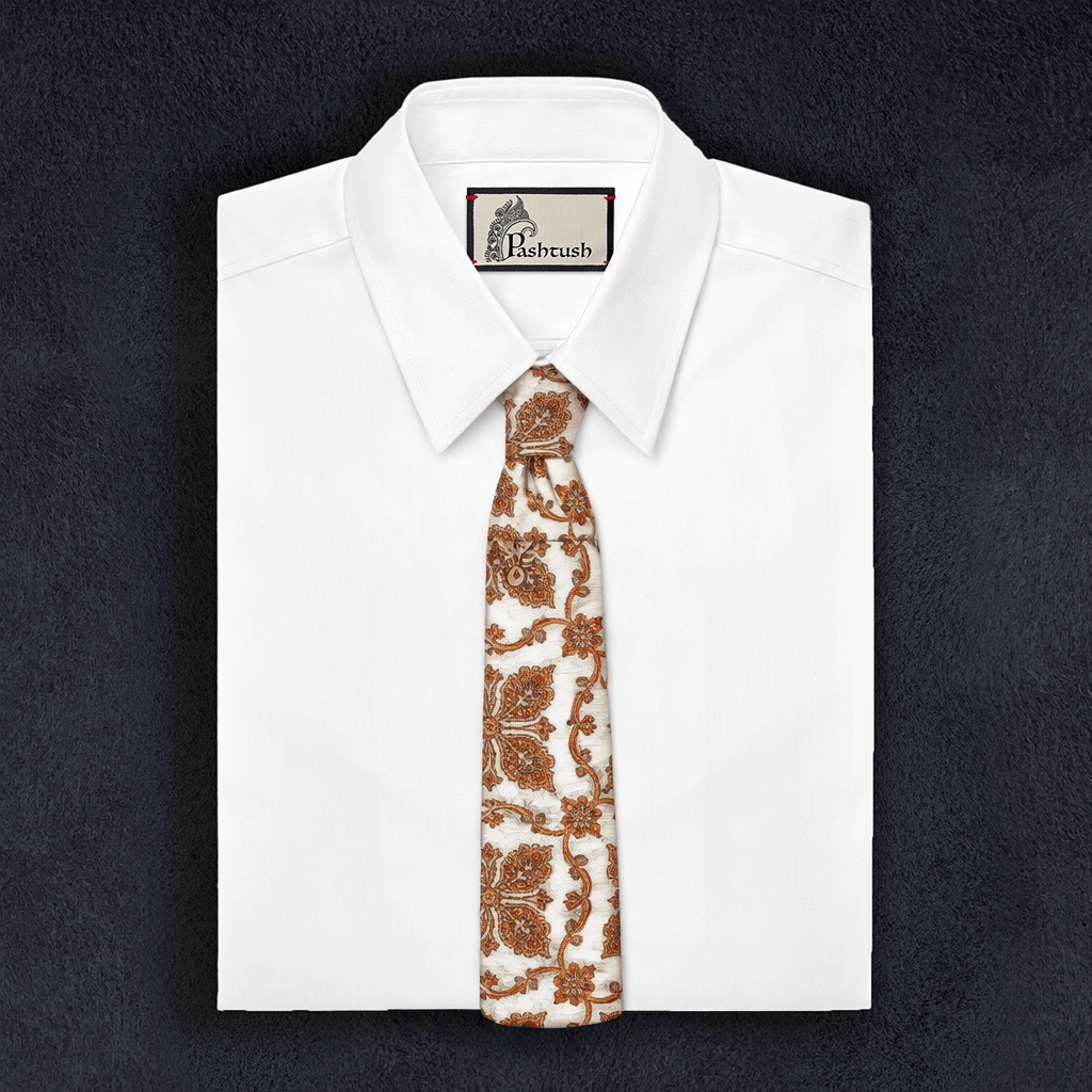 Pashtush India Mens Neckties Ties for Men Pashtush mens Fine Wool tie, Embroidered design, Multicolour