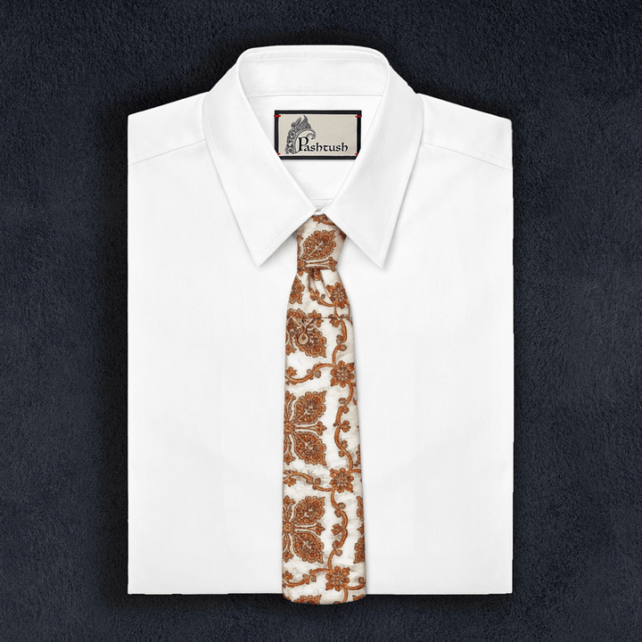 Pashtush India Mens Neckties Ties for Men Pashtush mens Fine Wool tie, Embroidered design, Multicolour