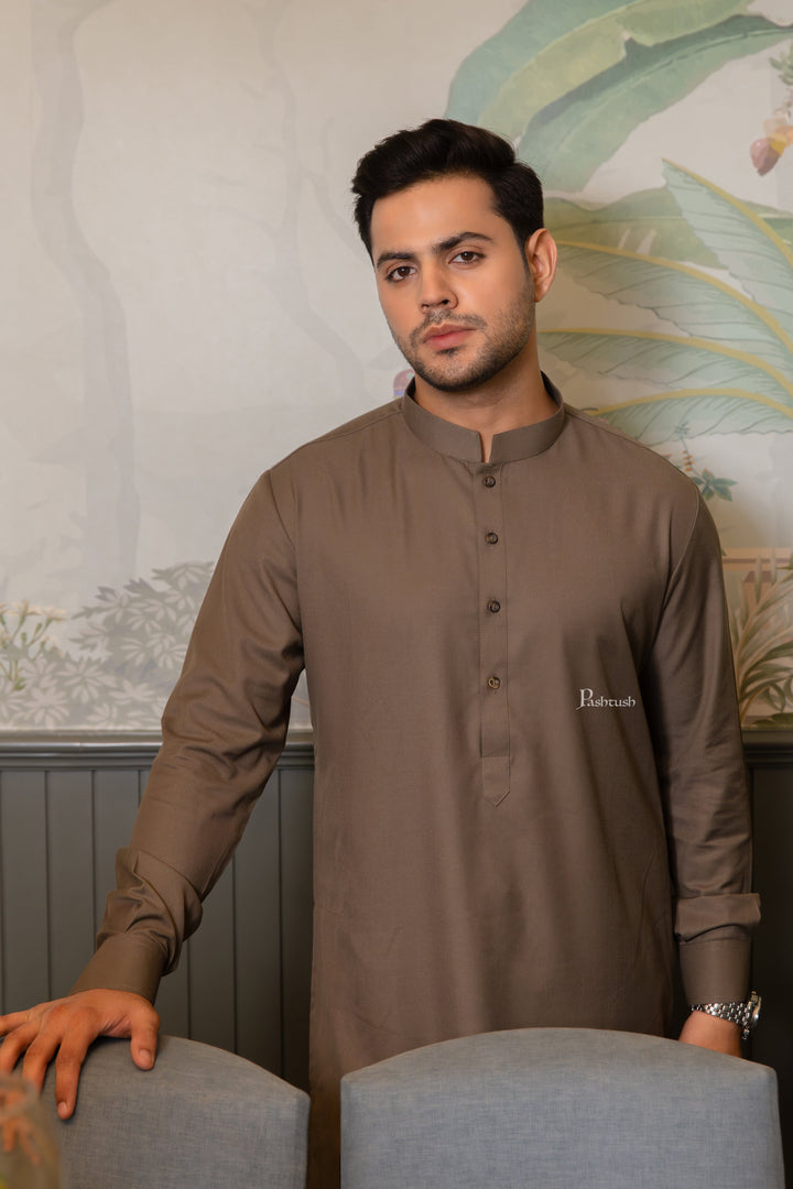 Pashtush India Kurta Pashtush Mens Kurta, Olive Green