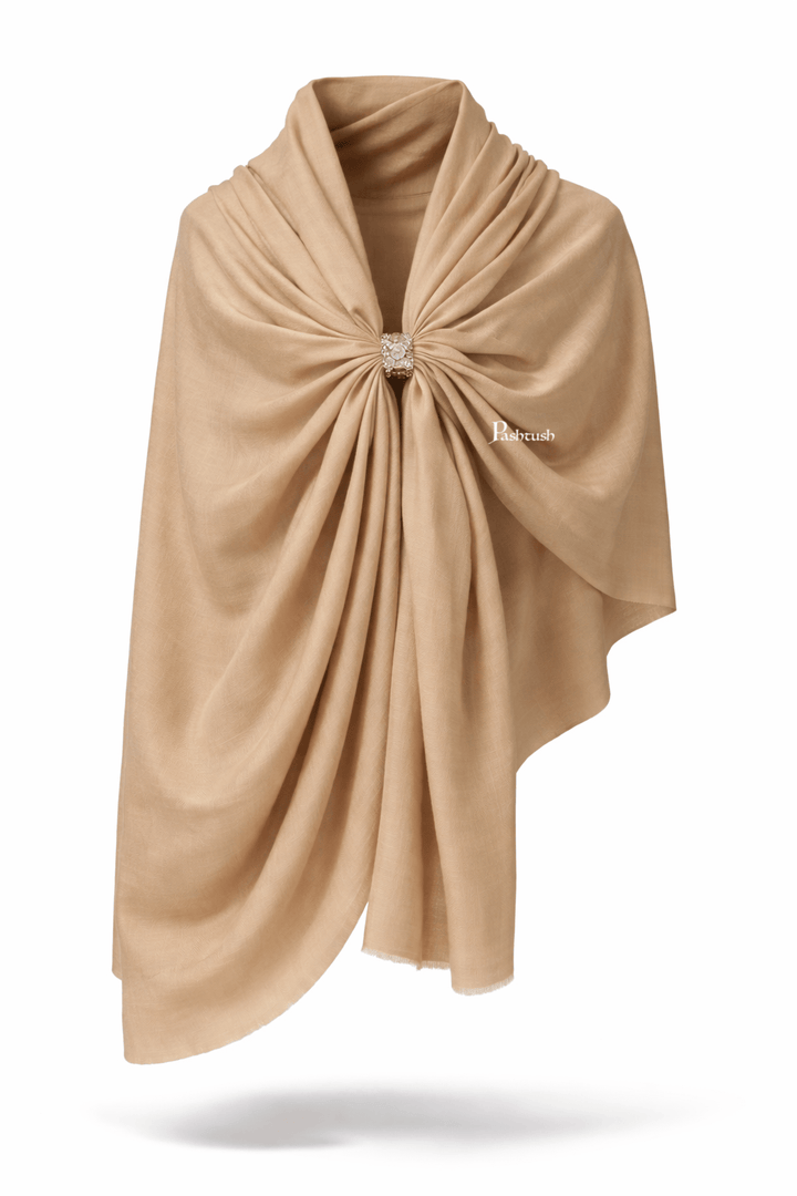 Pashtush India Mens Shawls Gents Shawl Pashtush Mens Ladakhi Shawl, Beige
